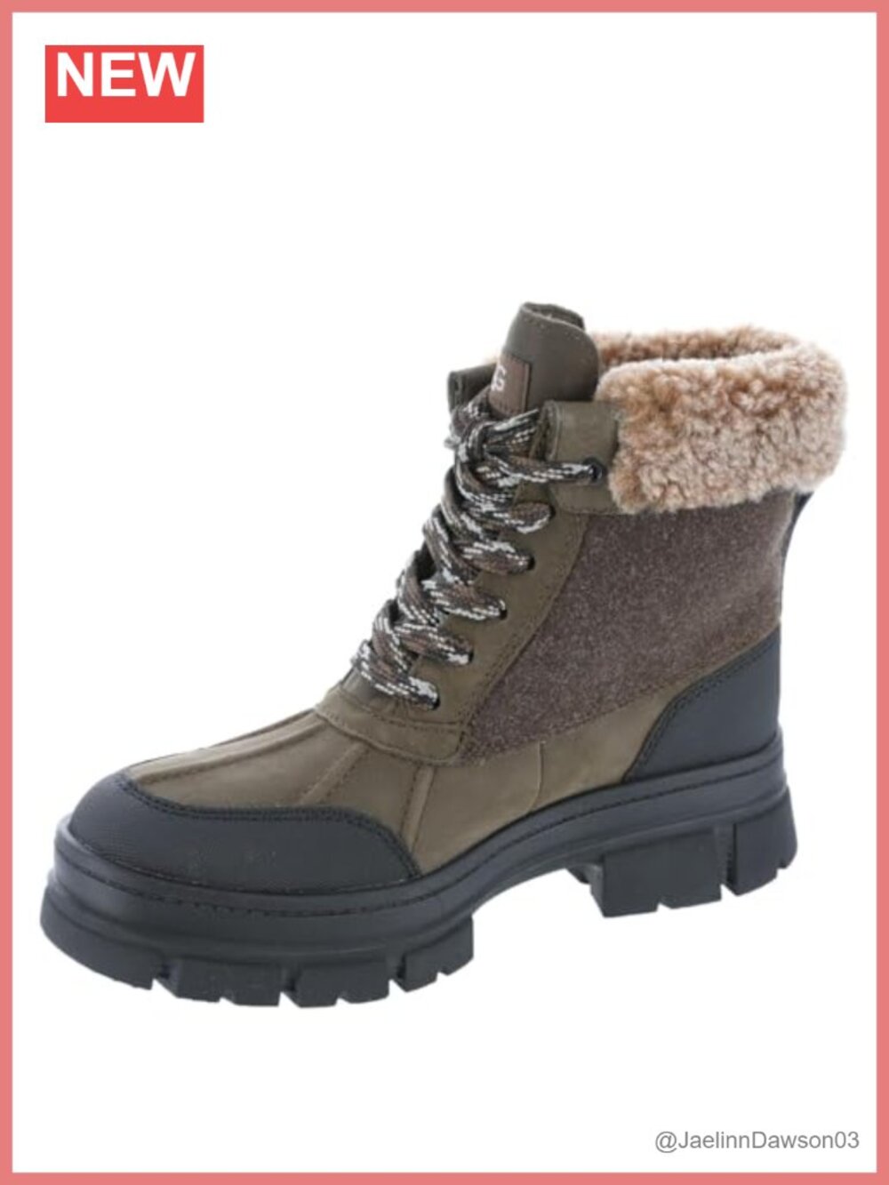 UGG Ashton Addie Tipped Waterproof Leather Snow Boot Mid Calf Women